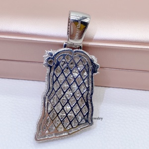 Pendentif Jésus en argent Hip Hop, 10 mm, style cubain, serti de diamants Moissanite, bijoux de rappeur - Product Image 4