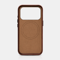 Étui magnétique en cuir véritable ciré de qualité supérieure pour iPhone 15/15 Pro/15 Pro Max, personnalisable avec béquille et emplacement pour cartes