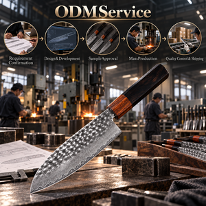 Ensemble de 3 couteaux de cuisine en acier Damas artisanal de qualité supérieure, motif martelé, couteaux de chef, fabrication en gros, logo personnalisé acceptable - Product Image 5