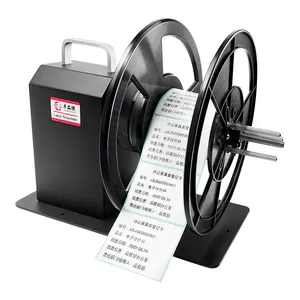 V8 Label Rewinding mesin otomatis dua arah lebar 120mm inti yang dapat disesuaikan Label Barcode Slitter elektrik Label Rewinder