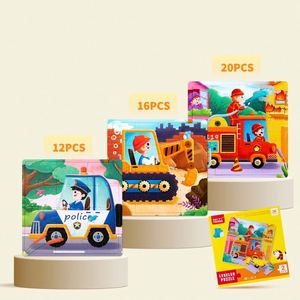 Rompecabezas de viaje para niños pequeños, juguete 3 en 1, divertido y educativo, rompecabezas de madera personalizado con dibujos animados para niños - Product Image 6