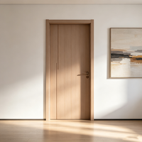Porte de grange d'entrée d'hôtel en bois massif, style luxe léger et moderne, avec sculpture texturée, finition étanche et résistante au vent, sur mesure