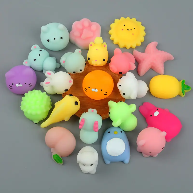 Novelty creative stress relievers Squeeze cute Nutty Soft Silicone pull pinch Squishy venting Mini Animal Decompression toys