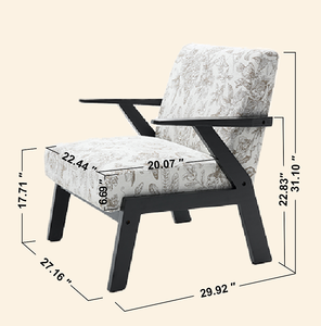 Fauteuil de détente de style moderne du milieu du siècle, aspect cuir, avec pieds en bois - Design ergonomique, coussin en coton doux - Chaise de salon durable - Product Image 6