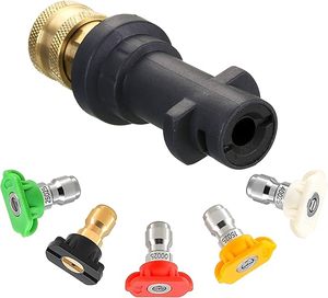 Adaptateur de nettoyeur haute pression raccord en laiton avec 5 buses de pulvérisation 1/4 adaptateur de pistolet rapide - Product Image 1