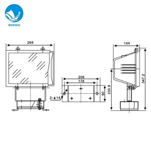 Impermeable al aire libre 200w 300w 500w Marina R7s de aluminio de luz de inundación halógena TG17A - Product Image 2