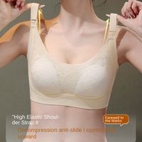 Soutien-gorge d'allaitement réglable sans armatures pour femmes enceintes, prévient les fuites de lait maternel