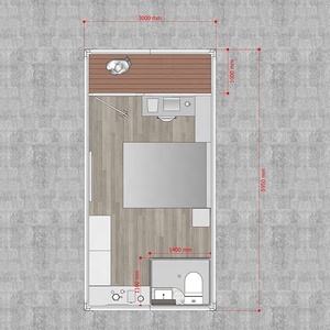 Maison en conteneur de luxe de 20 pieds 30 pieds 40 pieds Emballage plat préfabriqué en acier Chambre simple Prix bon marché pour l'appartement d'application en Malaisie - Product Image 6