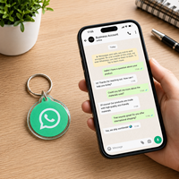 Llavero NFC con Chip Reescribible, Etiqueta Inteligente para Compartir Sitios Web, Instagram, Facebook, WhatsApp, Snapchat, Tarjeta de Visita Digital con URL