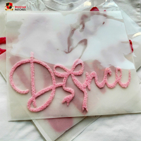 Patchs en tissu écologique pour danse et cheerleading, personnalisés, avec lettres en chenille, à thermocoller, DTF, brodés et duveteux pour T-shirt