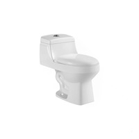 Cuvette de toilettes monobloc ronde à double chasse, moderne, avec siphon en céramique à sortie verticale, pour salle de bain
