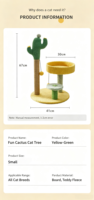 Arbre à chat écologique en gros, durable, petit cactus amusant avec plateforme de saut pour le repos du chat