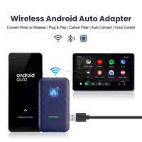 Adaptateur Android Auto sans fil 5,8 GHz en fibre de carbone avec logo OEM personnalisé, convertisseur de dongle de voiture filaire vers sans fil Plug & Play