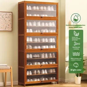 <span class=keywords><strong>Scarpiera</strong></span> Alta in Bambù <span class=keywords><strong>per</strong></span> Ingresso, Ultra-Sottile, Multistrato, Design Moderno, Portascarpe <span class=keywords><strong>per</strong></span> Uso in Corridoio - Product Image 2