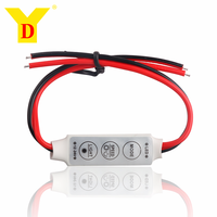 Contrôleur LED miniature en ligne DC 12-24V, monochrome, 3 boutons, mode de réglage de la vitesse, de la luminosité, de la luminosité variable et du clignotement pour bande LED et barre lumineuse