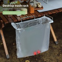 Support pliable pour sac poubelle de camping en acier inoxydable, accessoire pour pique-nique et barbecue en plein air