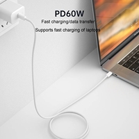 Câble USB C double 60W durable, charge rapide, cordon tressé en nylon, type C vers type C, câble de charge et de données pour téléphone portable pour iPhone