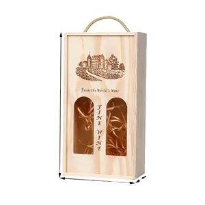 Venta al por mayor caja de madera de vino 1 caja de regalo de embalaje de madera de vino de uso general simple y doble 2 vino de madera