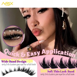 A-RIX Dramatic DIY Cluster Eyelash, Pestañas Postizas en Racimo, Banda Delgada y Suave, Hechas a Máquina, Sintéticas, Reutilizables, Mega Volumen, Curvatura D, Pestañas Individuales en Racimo - Product Image 2