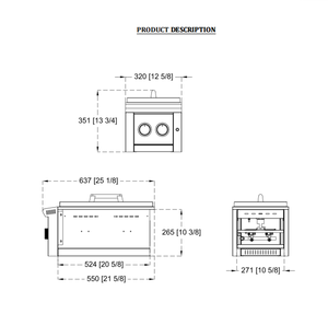 Brûleur double face moderne <span class=keywords><strong>de</strong></span> qualité supérieure en acier inoxydable 304 avec allumage par impulsions pour barbecue d'intérieur et cuisines extérieures - Product Image 3
