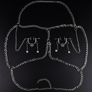 QKKQ Morsetti per capezzoli dal design unico, Strapon con cintura, Catena in acciaio, Catena di perline, Morsetti per capezzoli in metallo pesante, Clip per seno, Sex Toys - Product Image 6