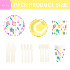 Ensemble de vaisselle sur le thème du sport DAMAI avec des éléments de tennis, assiettes en papier, serviettes, gobelets pour fête d'anniversaire de garçon ou de fille - Product Image 3