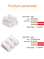 Connecteur de fil à vis bornier à ressort, 5 pièces, CH2 CH3 2/3 positions, connexion rapide pour lampes à LED