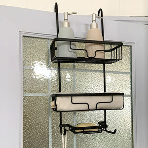 <strong>Over</strong> <strong>the</strong> <strong>Door</strong> Black Aluminum <strong>Shower</strong> <strong>Caddy</strong> 3 Tiers Nail Free Bathroom <strong>Shower</strong> Shelf - Product Image 5