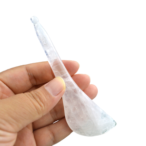 Pluma de reflexología Facial Gua Sha de cuarzo transparente cristal Natural Manual, herramienta de terapia china para el cuidado de la salud corporal, pluma de acupuntura - Product Image 1