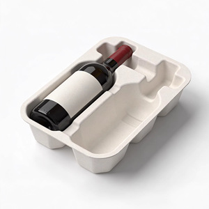 Bandeja Rectangular Biodegradable de Pulpa de Caña de Azúcar para Secador de Pelo, Embalaje Protector Ecológico, Forro para Bolsa de Trabajo - Product Image 1