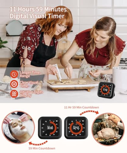 Minuteur de bureau numérique visuel magnétique personnalisé par le fabricant, méthode Pomodoro, pour cuisine, salle de classe et étude - Product Image 4
