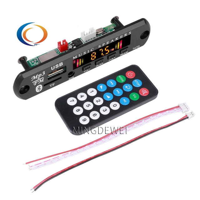 9V 12V Car MP3 WMA Decoder Board Audio MP3 Player USB TF FM Radio Module Wireless BT 5.0 for Car