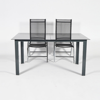 Tables de jardin en aluminium avec chaises pour fêtes, mariages, événements, bureau, salle à manger, ensemble table et chaises