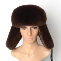 Nuevo Sombrero Ushanka de Piel de Conejo Rex Barato - Personalizable, Unisex, Tejido Común