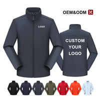 Logo personnalisable veste d'entreprise grande taille hommes automne extérieur course exercice sport formel fermeture éclair col montant vestes
