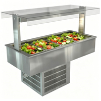 Bar à salades réfrigéré encastrable à 4 bacs pour buffet de restaurant commercial