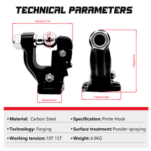 Ambull Factory Vente en gros 5T 10T 15T Accroche-remorque en acier au carbone pour remorque de voiture, avec <span class=keywords><strong>crochet</strong></span> d'<span class=keywords><strong>attelage</strong></span> et <span class=keywords><strong>boule</strong></span> d'<span class=keywords><strong>attelage</strong></span> - Product Image 5