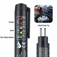 Stylo testeur de liquide de frein de voiture, indicateur de teneur en eau LED avec sondes métalliques argentées pour vérification du liquide de frein automobile