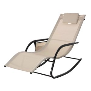 Gartens tuhl KD Freizeit Schaukel stuhl Außen liege Stahlrahmen Schaukel stuhl mit Magazin tasche - Product Image 2