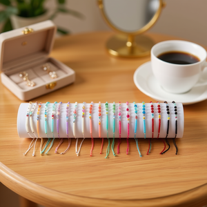 Pulsera de cuentas de semillas, hilo colorido, ajustable, joyería de moda para mujeres y niñas, regalo de fiesta, 2400 piezas, Ref47878 - Product Image 3