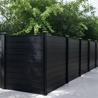 Panneaux de clôture de sécurité en WPC (bois-plastique) de 1,80 m – Écologiques, imperméables, anti-escalade, pour la sécurité domestique, montage facile, design classique pour villa