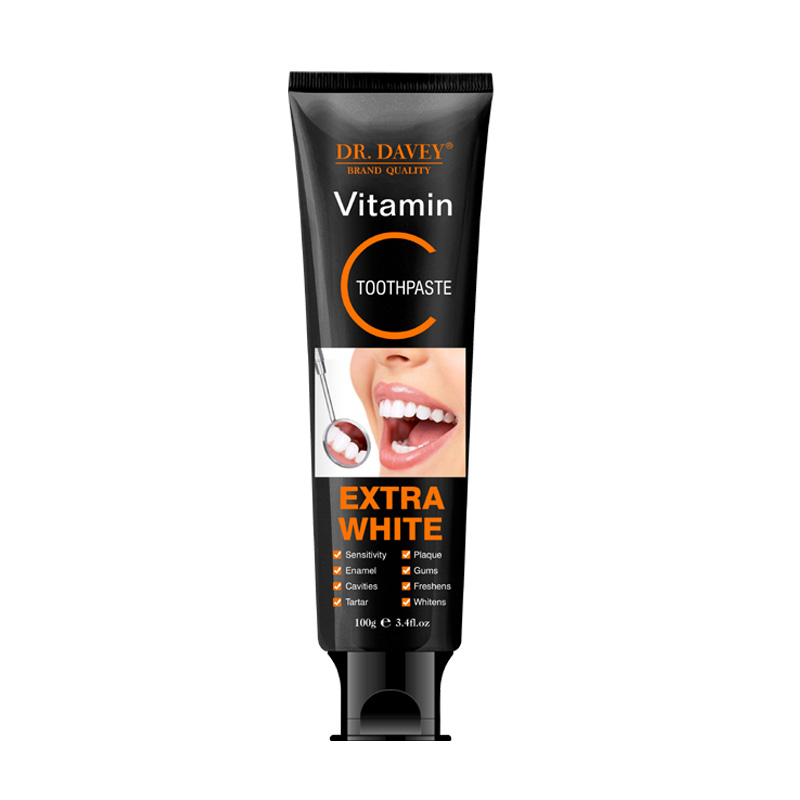DR.DAVER Vitamin C Toothpaste Whitens Teeth White Paste OEM ODM Private Label One Carton 192pcs/carton 5 Years Adult Daily 100g