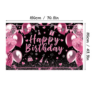 Bannière de fond <span class=keywords><strong>Joyeux</strong></span> <span class=keywords><strong>Anniversaire</strong></span> en polyester 100% avec design <span class=keywords><strong>gratuit</strong></span> pour décoration de fête d'<span class=keywords><strong>anniversaire</strong></span> - Product Image 2