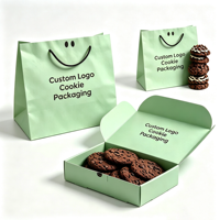 Emballage de boulangerie pliable biodégradable personnalisé, emballage en carton pour gâteaux, biscuits, beignets, emballage de boîtes à biscuits avec logo