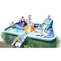 Parc aquatique gonflable en PVC sur le thème de la fusée spatiale, personnalisable, grand équipement de jeu aquatique extérieur, divertissement aquatique Wolong