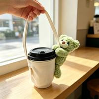 Manchons de tasse personnalisés en peluche pour café, lait, thé, soda, café, avec sangle, pour les cafés et les bars.