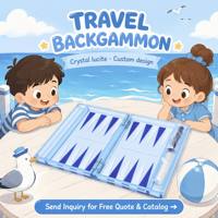 Mini jeu de backgammon en acrylique, jeu de société portable de voyage avec impression couleur personnalisée, jeu de backgammon personnalisable