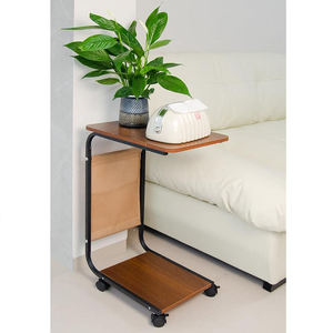 Neues Modell Moderner Luxuriöser <span class=keywords><strong>C</strong></span>-förmiger Holz-Beistelltisch mit Aufbewahrungstasche und Rollrädern für Wohnzimmermöbel - Product Image 3
