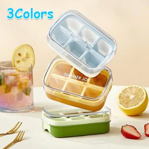 Molde Cuadrado Apilable de Silicona, Reutilizable, de Grado Alimenticio, para Hacer Hielo y Jugos de Frutas, Ecológico - Product Image 1