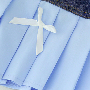 <b>Gold</b> Suppliers Verified Girl Kids <b>Clothes</b> Ruffled Short-sleeved T-shirt Bowknot Denim Pleated Skirt 2Pcs Child <b>Clothes</b> Summer - Product Image 6